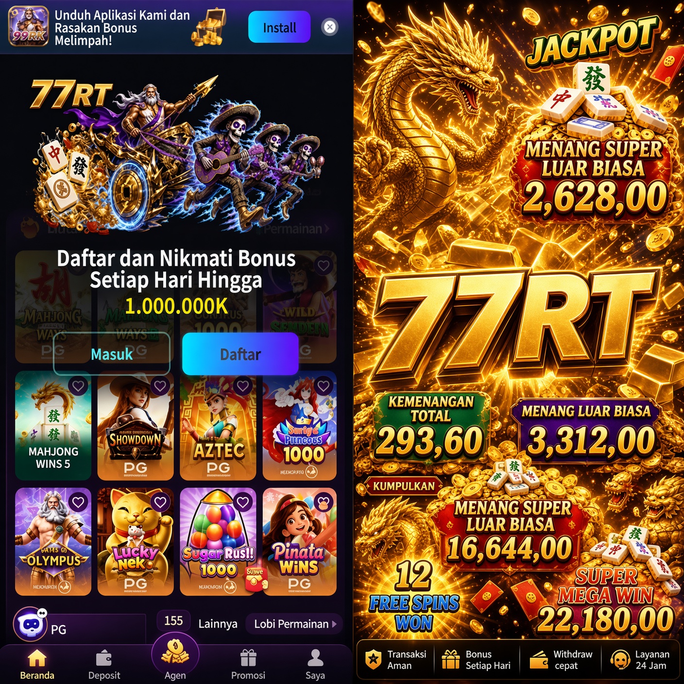 77RT - Platform Slot Online dengan Pengalaman Bermain Terbaik